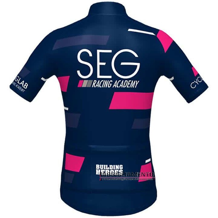 Abbigliamento SEG Racing Academy Manica Corta e Pantaloncino Con Bretelle 2021 Spento Blu - Clicca l'immagine per chiudere